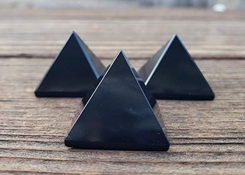 [A & amp; S cristale] Obsidian naturale mici pietre prețioase Piramida de cristal 20-22