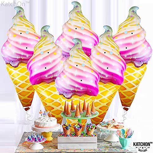 Gigant, set de baloane de înghețată-Decorațiuni de petrecere cu înghețată de 37 Inch / baloane cu con de înghețată pentru decorațiuni