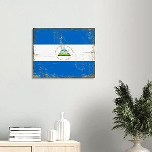 Imprimeuri de perete Nicaragua Flag național Canvas Canvas Print Art Artă Nicaragua Galerie Modernă Decor de perete Cadou de Crăciun pentru casă, 16x20 inch