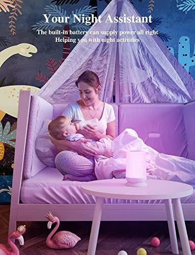 Lumină de noapte cu LED pentru noptieră, care poate schimba culoarea RGB, lumină de noapte pentru bebeluși, cu lumină de pepinieră