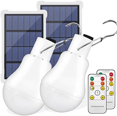 Becuri solare portabile Yztree, becuri LED de urgență reîncărcabile USB de 350 lm cu temporizator de la distanță pentru șopron