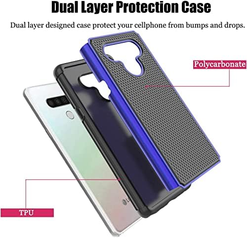 Unispg pentru LG Stylo 6 Telefon Durabil Protecție privind picături Heavy Duty -șocuri straturi hibride hibride din spate Fit
