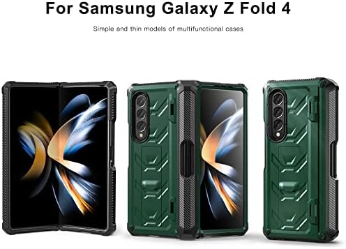 Reeginch pentru Samsung Galaxy Z Fold 4 Carcasă cu suport S Pen, Protecție cu balamale încorporat [Protector de ecran] [Kickstand]