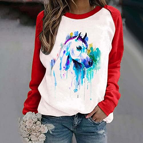 Tricouri pentru fete adolescente femei amuzante grafice tipărite casual casual scurt cu mânecă lungă pulovere tunică clasică