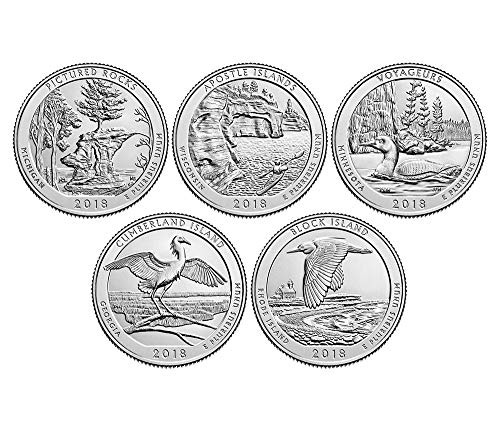 2018 P BU Sferturi de parcuri naționale - 5 monede Set Philadelphia Mint Necirculat