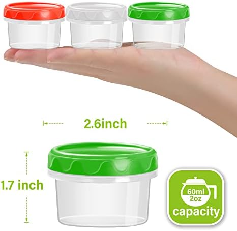 recipiente mici din plastic reutilizabile cu capace cu șurub recipient pentru dressing pentru salată to go sos condiment Jello