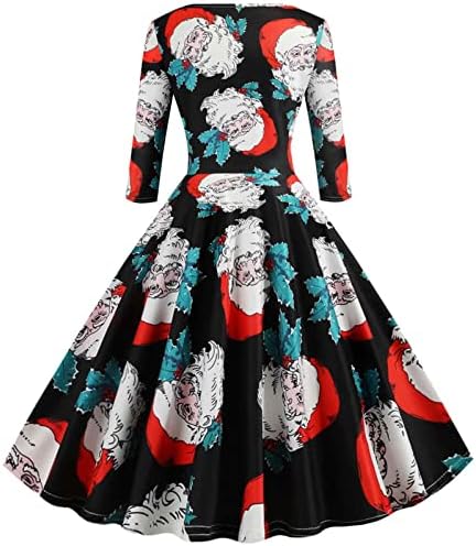 Swing rochii pentru femei 1950 Vintage Rockabilly Crăciun bal rochie maneca lunga petrecere rochii A-line ceai Rochie