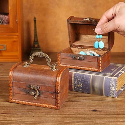 Cercei de nucii de depozitare cutia de depozitare pentru case retro cutia de bijuterii din lemn retro Cercei mici de valize
