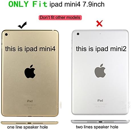 IPAD Mini 4 Slim Case - Qijuxys Lightweight Multicolour Stand Smart Smart Cover cu protector Soft TPU Back pentru Apple iPad