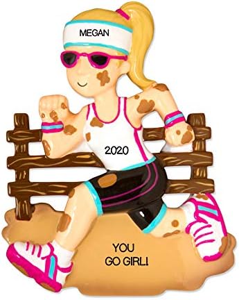 Ornament de Crăciun personalizat Hobby-uri Atlet Obstacol Curs Runner Marathon- Runner feminin/alergător personalizat Ornament