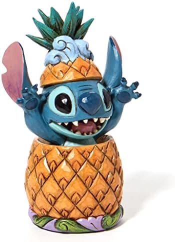 Enesco Jim Shore Disney Traditions Lilo și Stitch Figurină de ananas, 5,75 inch, multicolor