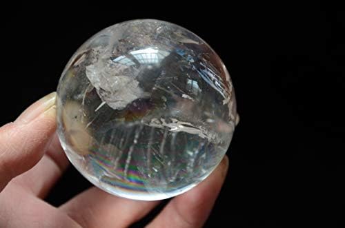 Real Tibetan Himalaya Mare Altitudine Clar Cristal Cuarț Curcubeu Mingea Sfera Orb 2.36 Inch Spiritual Reiki Vindecare
