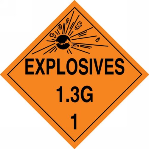 AccuForm MPL122VS25 Clasa de pericol de vinil adeziv 1/Divizia 3G Dot Placed, legenda Explozivi 1,3g 1 cu grafic, 10-3/4 lățime
