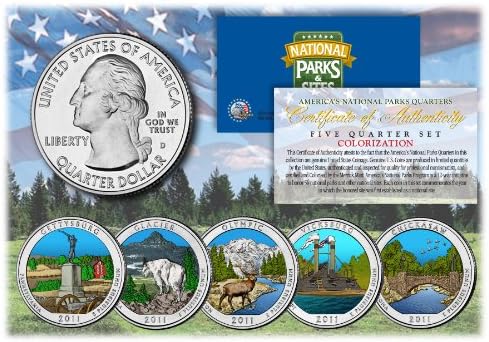 Merrick Mint 2011 America Frumosii sferturi colorate din SUA Parcuri 5-curge cu capsule