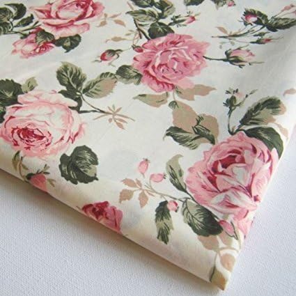 Floare a crescut în dulce Vintage roz trandafiri rosii buchet nunta, buchet pe Off alb Tesatura 36 de 36-Inch Wide