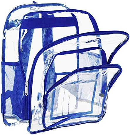 Rucsac NiceandGreat Heavy Duty Clear Vezi prin intermediul PVC Stadium Security Transparent Workbag | Albastru regal