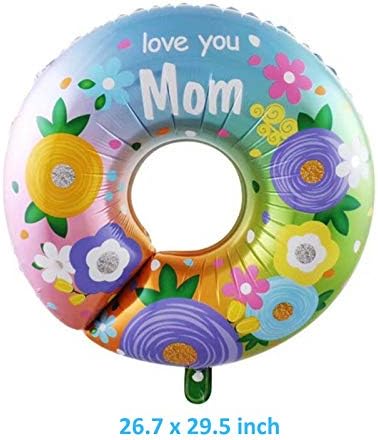 Decorații de baloane de Ziua Mamei, IMENIE IUBIREA TU MOM MOM Donuts Balloane pentru Folile pentru ziua fericită a zilei de
