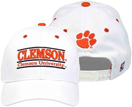 NCAA Clemson Tigers Unisex NCAA bara de joc Pălărie de Design, alb, reglabil
