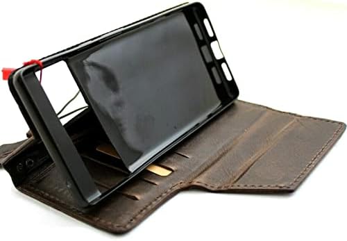 Husă din piele naturală autentică pentru Google Pixel 7 carte handmade Id Window portofel Vintage Retro Magnetic Design 3D