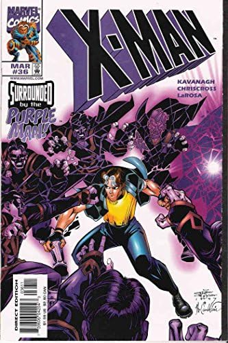 X-Man 36 VF / NM; carte de benzi desenate Marvel / Terry Kavanagh om purpuriu