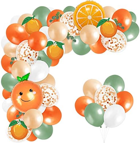 100 pcs micuțuri de duș baby baloane arc kit kit portocaliu folie baloane champaign confetti de aur baloane și decupaje de
