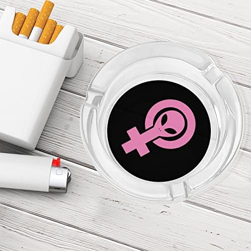 Simboluri extraterestre feministe țigări de sticlă de sticlă de sticlă tabă de cenușă de cenușă cu grafic amuzant pentru meșteșuguri de decorare în aer liber interior