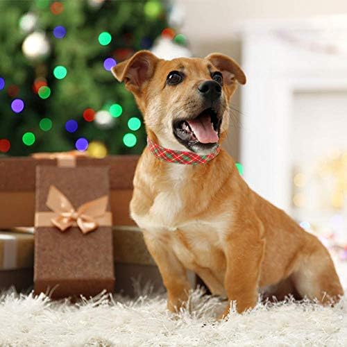 Guler pentru câini de vacanță de Crăciun Taglory, cadou pentru animale de companie clasic floral, gulere reglabile pentru câini