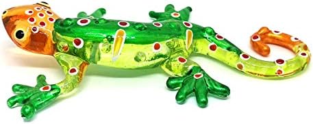 Zoocraft Glass Gecko Figurină verde miniatură suflată lampa