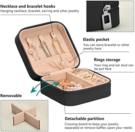 Alaza Pug Dog Paw Print cutie amuzantă de bijuterii mici pentru Femei fete bărbați carcasă de bijuterii de Călătorie Organizator