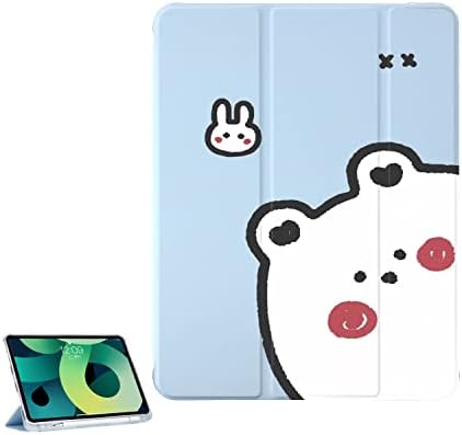 Cutre Bear Rabbit iPad Pro 12.9 Cazul 2021/2020 CAZUL PENTRU COPIL GIRL, Cartoon Animal iPad Pro 5/4th Gen Gen cu patru colțuri
