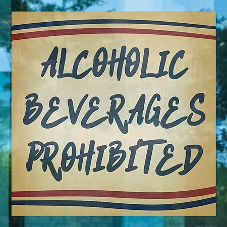 Cgsignlab | „Băuturi alcoolice interzise -dungi de nostalgie” Cling Window | 8 x8