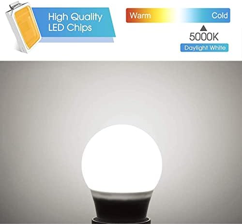 Tonitre LED frigider bec 40 Watt echivalent, 5w A15 frigider Becuri impermeabile 120V, Lumina zilei Alb 5000k E26 base Appliance
