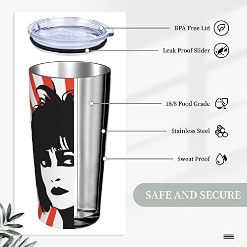 Siouxsie și Banshees Band din oțel inoxidabil cana de cafea izolată cu capace și paie duble perete dublu cană de vid 20oz