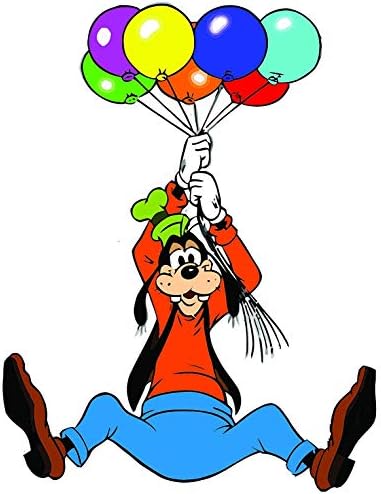 Goofy cu baloane Balloon Disneyland Cartoon - Grafic de autocolant - Auto, perete, laptop, celulă, autocolant pentru ferestre,