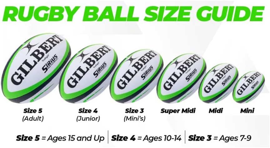 World Rugby Shop x Gilbert G -Tr4000 Ball de rugby - Mărimi pentru adulți și tineri 3, 4 și 5 - Custă de mână - Construcție