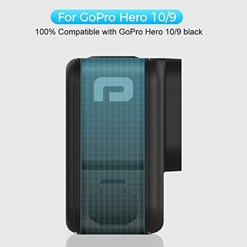 Ușă laterală de înlocuire a parapacei pentru GoPro Hero 11/10/9 Negru, rezistent la praf prin capacul bateriei Tip-C USB Port
