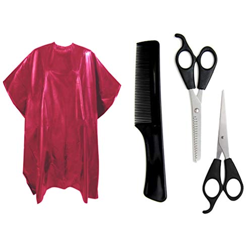 Luxxii 4pcs Barber Hair Tăiere Set Forburi de foarfece - foarfece de tăiere, foarfece subțiri, șampon de frizer, pieptene pentru