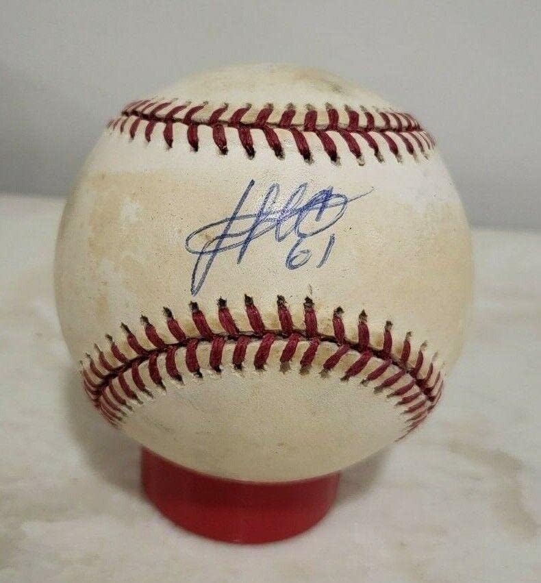 Livan Hernandez 1997 WS MVP „Rookie Graph” semnat autografat N.L. Baseball Rare - baseball -uri autografate