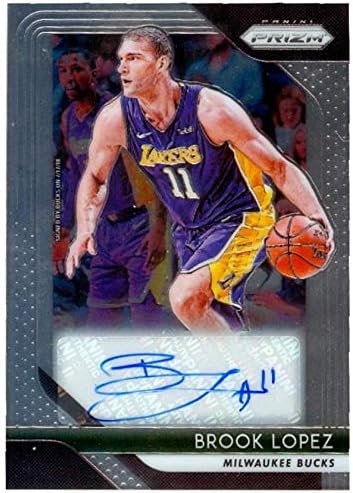 Carte de baschet autografată Brook Lopez La Lakers Milwaukee Bucks 2018 Prizm Chrome SBLP Certificat - Carduri de baschet