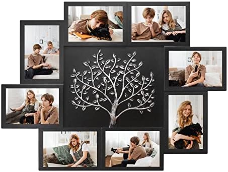 Cadre de poze Jerry & Maggie Decor de perete pentru casă, rame foto pentru arbori genealogici pentru perete, 4x6 Colaj cu ramă