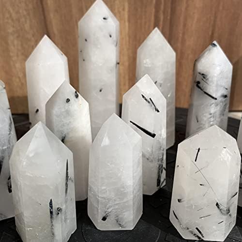Păr negru natural turmalină obelisc Mineral cuarț cristal punct bagheta Reiki Turn 1 LB 8-10pcs buc
