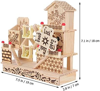 Yalych Christmas Village House din lemn Model Model Decorare de masă pentru Carte pentru Carte pentru Craft Ornamente decorative