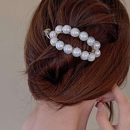 Bybycd Coreean Corean Hair Clip Clip Cadou vintage Rechin Clip Elegant Back of Head Fairy Summer Pearl