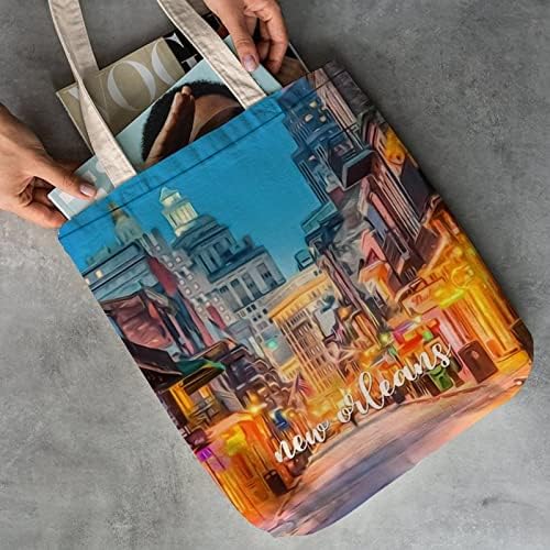 New Orleans Canvas Tote Bag Pescape Fold Shop Bag Tote pentru femei pentru fete pentru fete pentru camping Lover de călătorie