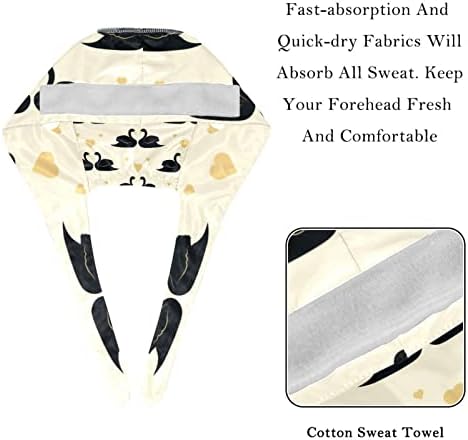 Deyya 2 pachete în stil elegant Swan Capac de lucru reglabil cu bandă de transpirație cu buton pentru asistente pentru femei