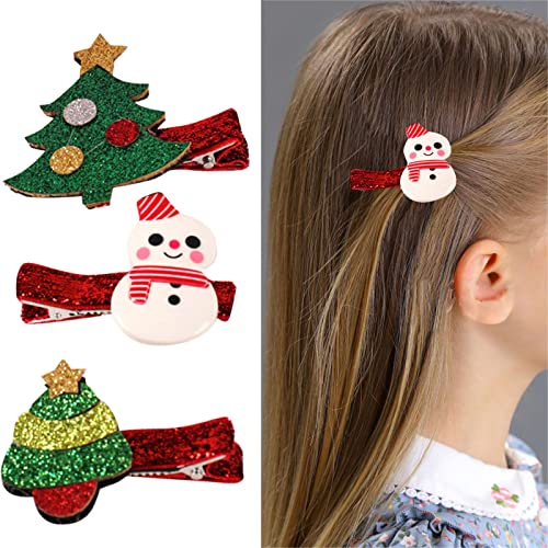 Trei Crăciun pentru copii frizură drăguț vacanță păr Clip Santa păr Clip Baby Girl frizură Clip set Barrette Vintage