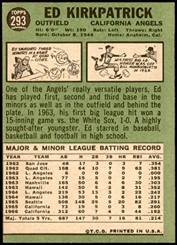 1967 Topps 293 Ed Kirkpatrick Los Angeles Angels Ex Angels