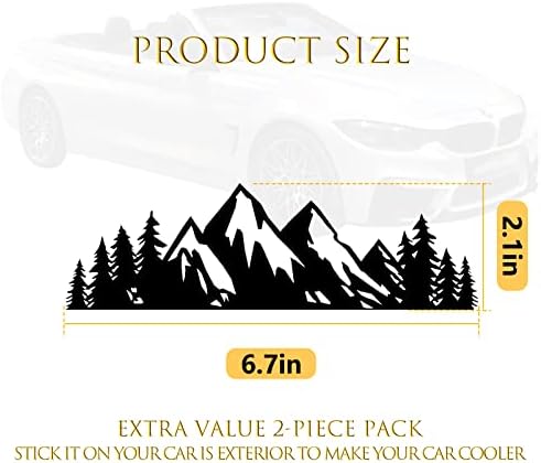 Vinil Vinyl Snow Mountain Decal Decal, Grafic emblemă auto, protecție UV și impermeabil, de decalare laptop, autocolant de