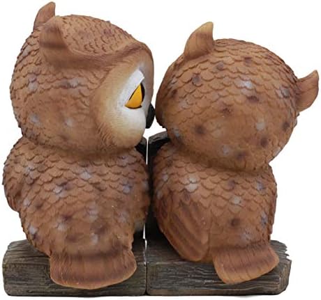 Ebros Romantic Kissing Love Owl Owl Cuplu Decor Statuie 2 piese Set Figurină decorativă Valentine Păsări Pereche de bufnițe