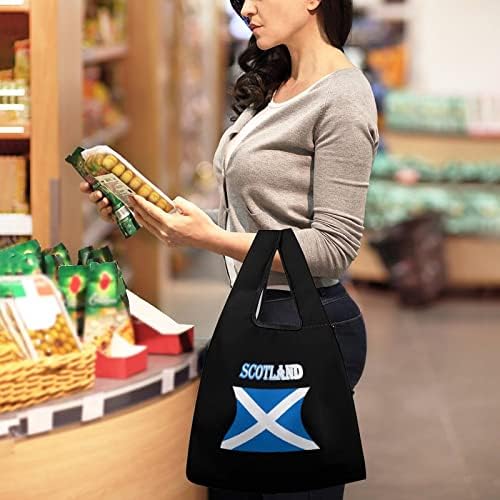 Sacii de cumpărături reutilizabile cu pavilion scotland genti pentru produse alimentare ușoare pliabile pentru cumpărături